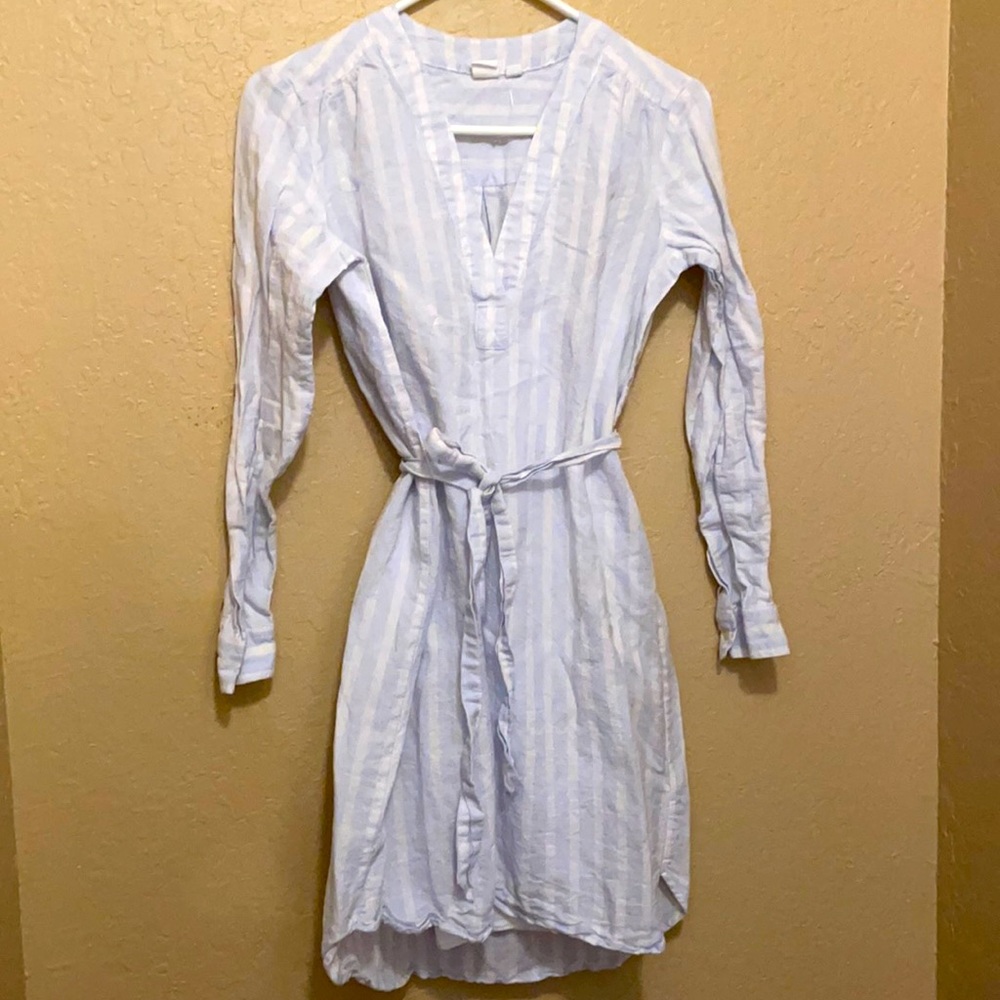 Blue and white striped shirt-dress! Never worn!